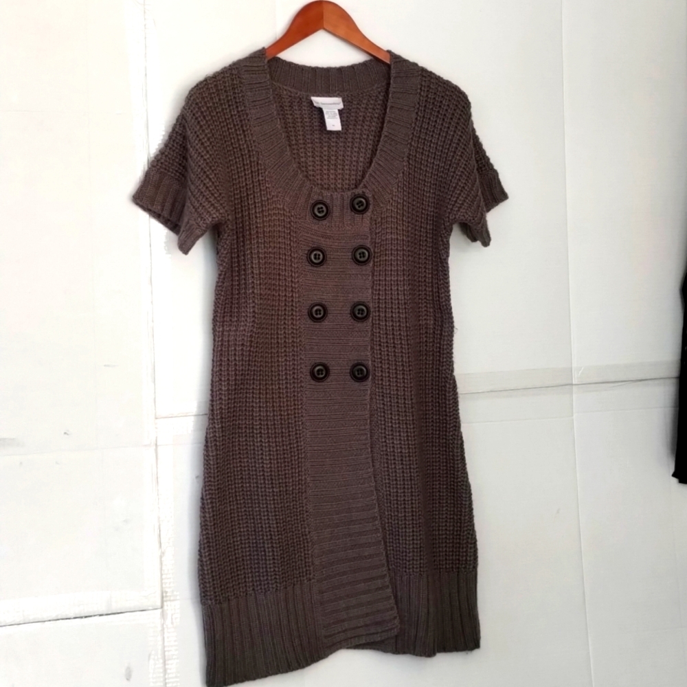 Soft Surroundings Gray Knit dress / tunic  SZ medium cozy comfy chic academia
